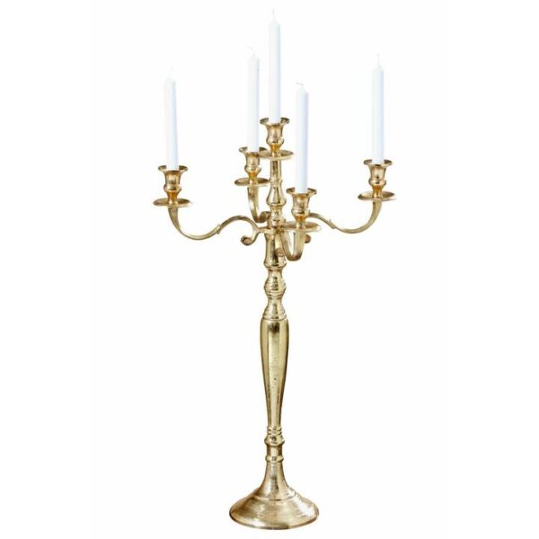 CANDELABRO 5 FIAMME IN ORO
