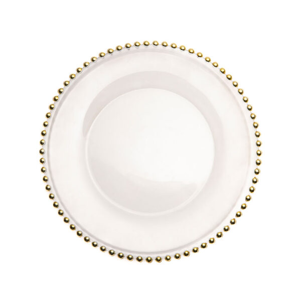SOTTOPIATTO IN ORO CON PALLINE 33 cm