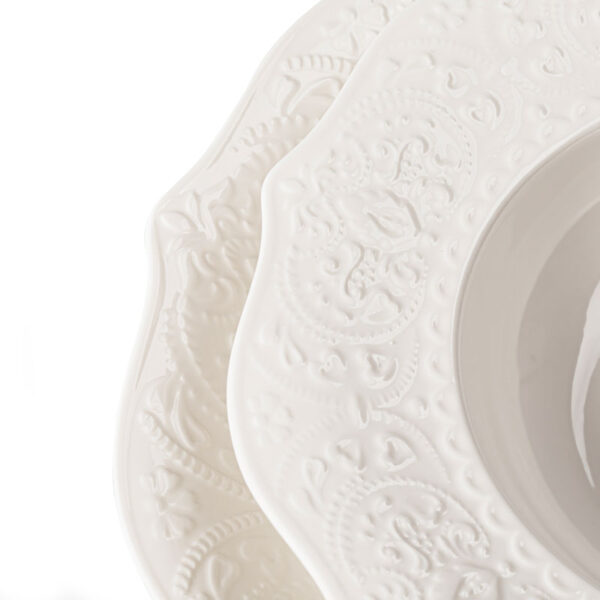 PIATTO FONDO ALICE 22cm PORCELLANA BIANCA - immagine 2